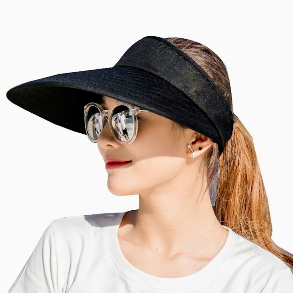 Sun Visor Hats Large Brim Summer UV Protection Beach Cap
